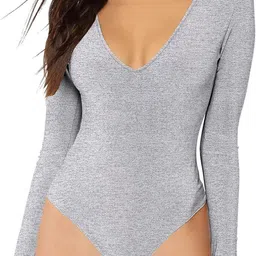 zerozabar Solid Women Grey Swimsuit-picture-12
