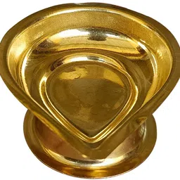 craft world Brass Base Diyas (Height: 3 CM) Brass (Pack of 3) Table Diya Set image 4