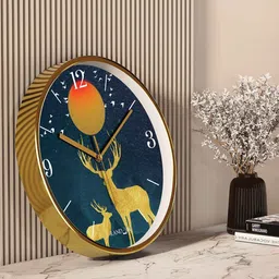 random Multicolour Modern Plastic Stylish Non Ticking Silent Analog Wall Clock -12 inch image 2