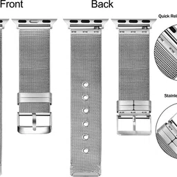TIMEWEAR Stainless Steel Chain, with Sidebar, Compatible Lug Width 42mm/44mm/45mm/49mm 22 mm Stainless Steel Watch Strap image 3
