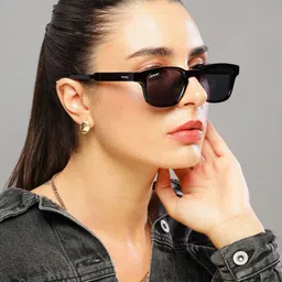 RESIST EYEWEAR Unisex Wayfarer Sunglasses with UV Protected Lens DANIEL BLACK BLACK 3 image 4