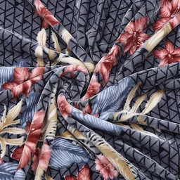 Monte Carlo Grey & Red Floral Mild Winter 800 GSM Double Bed Blanket image 5