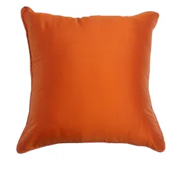 ZEBA Orange Textured Brocade Square Cushion Cover image 3