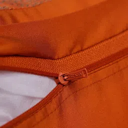 ZEBA Orange Textured Brocade Square Cushion Cover image 2