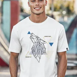 Bewakoof Party Animal Men White Low Key Wild Graphic Printed T-Shirt-picture-42