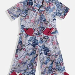 Readiprint Girls Printed Pure Cotton Shirt With Palazzos image 1