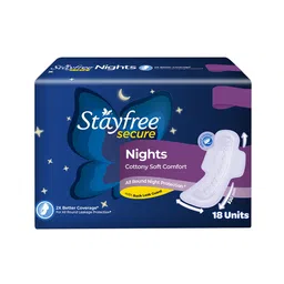 Stayfree Secure Nights Sanitary Napkins with Back Leak Guards - 18 Pads-picture-44
