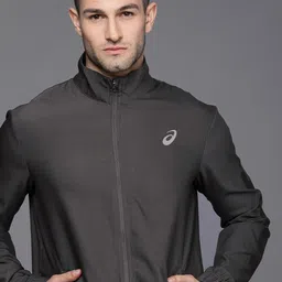 ASICS Men Grey Brand Logo Printed Sporty Running Jacket With Printed Sleeves-picture-45