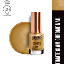 Lakme Ultimate Glam Quick Dry Chrome Nail Polish 6 ml - Gold CH5-picture-24