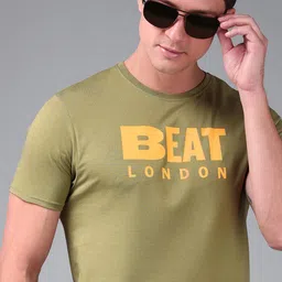 BEAT LONDON by PEPE JEANS Men Olive Green Brand Logo Printed T-shirt-picture-13