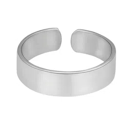 De Flossy Silver Unisex 925 Sterling Silver-Plated Stone-Studded Adjustable Finger Ring-picture-20