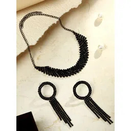 ASMITTA JEWELLERY Set Of 2 Gold-Plated Stone-Studded & Beaded Jewellery Set image 5