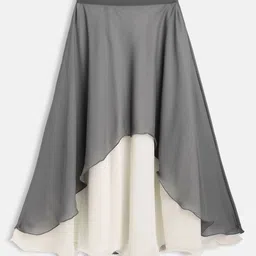 Ethnovog Girls Grey  White Embroidered Thread Work Made to Measure Lehenga  Blouse With Dupatta image 3