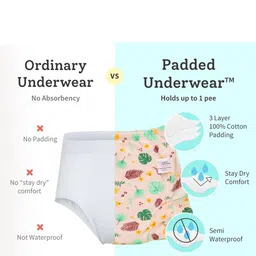 SuperBottoms Set Of 3 Super DryFeel Layer Pure Cotton Padded Potty Training Underwear image 5