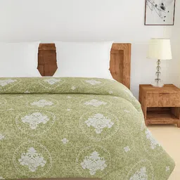 SWAYAM Green & White Ethnic Motifs AC Room 120 GSM Double Bed Comforter image 2
