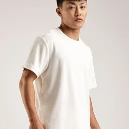 Calvin Klein Jeans Men Self Design Round Neck Cotton Relaxed Fit T-shirt image 4