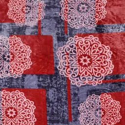 Monte Carlo Red & Grey Floral Heavy Winter 600 GSM Double Bed Blanket image 2