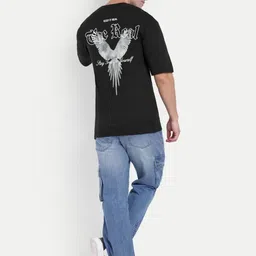 BENNY BROOKS Men Graphic Printed Round Neck Cotton Oversized T-shirt image 2