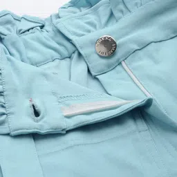 Athena Women Blue Smart Regular Fit Solid Regular Trousers image 4