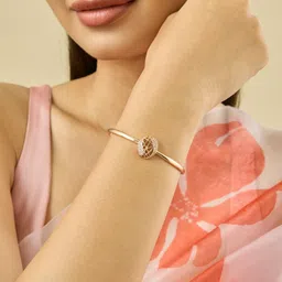 Kushal's Fashion Jewellery White Gold-Plated Party Zircon Kada Bracelet-picture-19