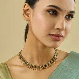 Kushal's Fashion Jewellery Gold-Plated Artificial Stones Studded Antique Necklace-picture-25