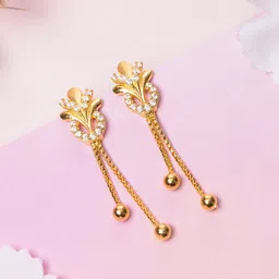 Zavya Contemporary -Gold Plated 925 Sterling Silver CZ Studded Hoop Earrings-picture-37