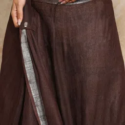 Moara Ready To Wear Cotton Linen Solid Saree with Unstiched Blouse image 5