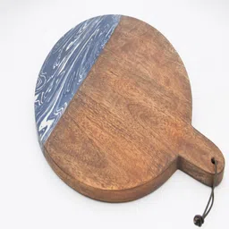 august collectives Round Brown Wooden Cheese Board image 2