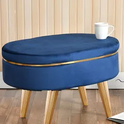 Shadowkart Blue Wooden Pouffes Sitting Mudda Ottomans-picture-12