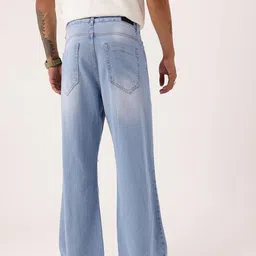 Kook N Keech Men Urban Savvy Loose Bootcut Fit Distressed Faded Jeans image 4