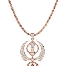 zillionaire Men Rose Gold-Plated Chain with Khanda Pendant image 1