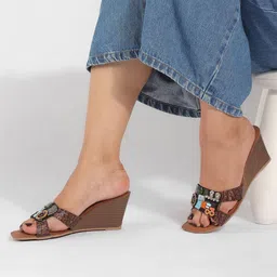 catwalk Women Embellished Slip-On Wedges image 2