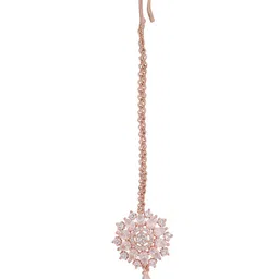 anika's creation Rose Gold-Plated Stone-Studded Mangtikka image 2