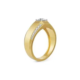 emori Men Yellow Gold Kyle Lab Grown Diamond- Studded Band Ring image 2