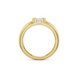 emori Men Yellow Gold Bold Emerald Lab Grow Diamond-Studded Band Ring image 2