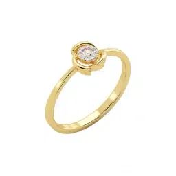 avsar Women Yellow Gold Gesmtone-Studded Chennai Ring image 2