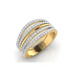 iski uski Diamond Studded Yellow Gold Band Ring image 2