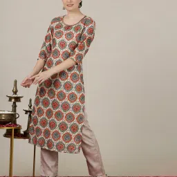 aurelia Women Printed Straight Kurta image 3