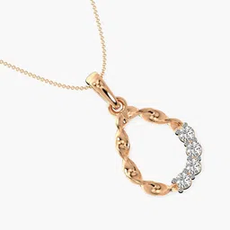 moena Women Rose Gold Lab Grown Diamond-Studded Twisted Radiance Pendant image 3