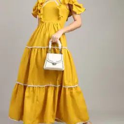 Shein Halter Neck Ruffle Sleeve Lace Trim Tiered Dress-picture-17