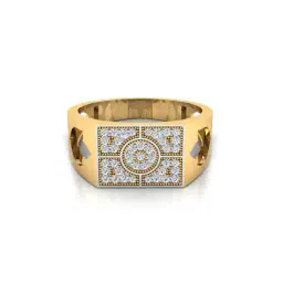 iski uski Aarav Gold Diamond Mens Ring image 1