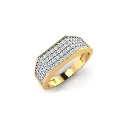 iski uski Wasima Yellow Gold Diamond-Studded Band Ring-picture-10