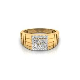 Jagman Yellow Gold Diamond-Studded Band Ring-image-11