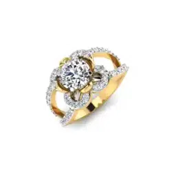 iski uski Yellow Gold Ananya Solitaire Ring-picture-12