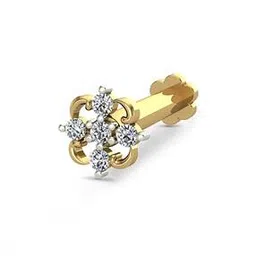dishis Floral Pattern Diamond-Studded Nosepin-picture-17