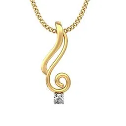 dishis Yellow Gold Diamond-Studded Pendant-picture-52