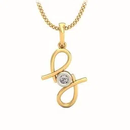 dishis Yellow Gold Diamond-Studded Pendant-picture-17
