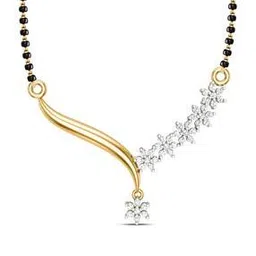 dishis Yellow Gold Diamond-Studded Mangalsutra Pendant-picture-45
