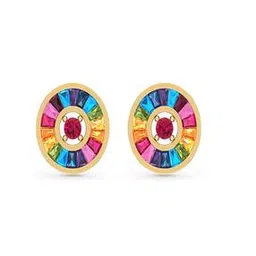 dishis Women Yellow Gold Gemstones Stud Earrings-picture-33