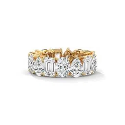 gold hartz Women Sterling Silver Gold-Plated Swarovski Eternity Ring-picture-11